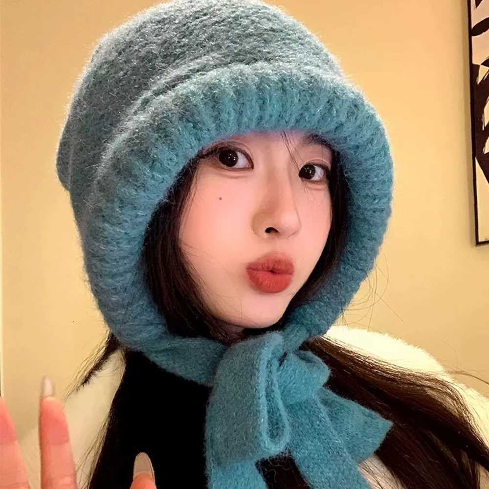Knitted Beanies C For Men Women Winter Warm Unisex Hooded Hat Neck Collar Scarf C Ski Beanie Cold Hats Balaclava Cs BonnetXJ250910