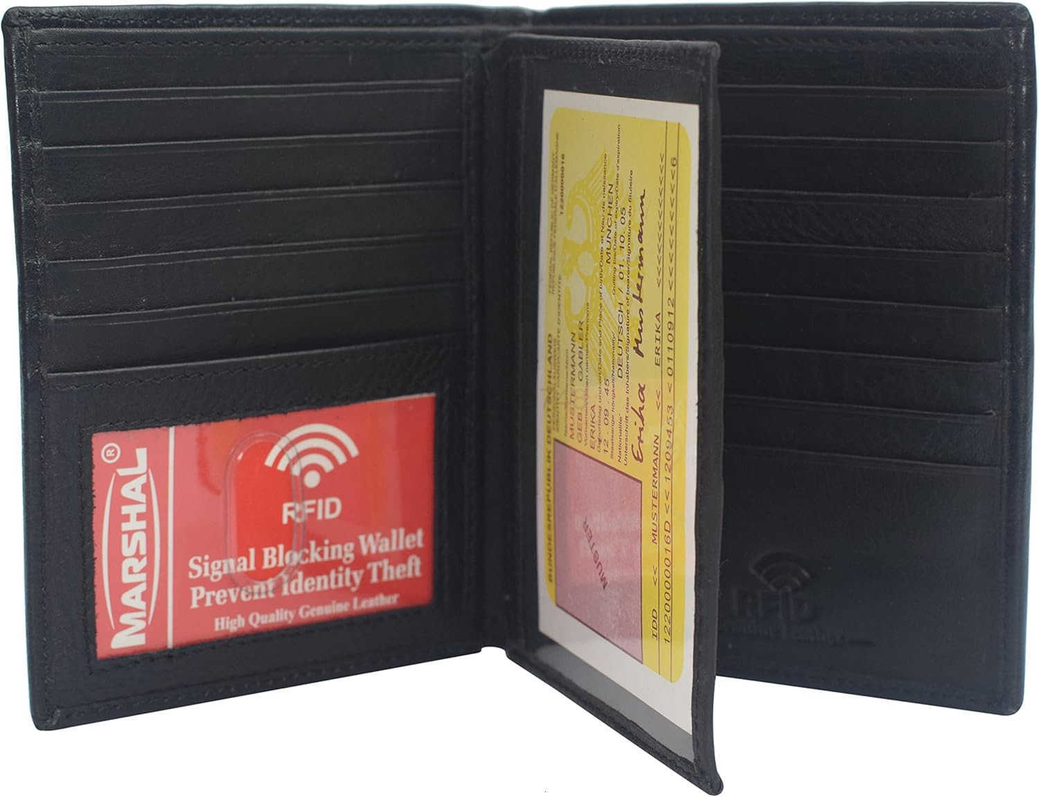 RFID Blocking Bifold Hipster Multi CARD ID Holder Wallet Leather BlackZ250910