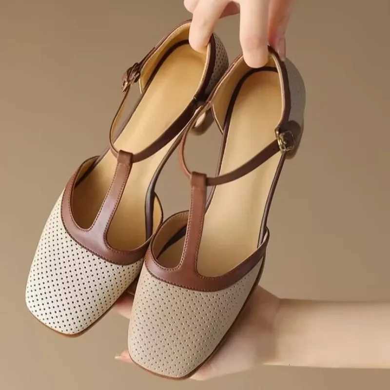Single Shoes Spring New Square Head Shallow Mouth with Matching Color Antislip Wearresistant Set Foot High Heels W250910