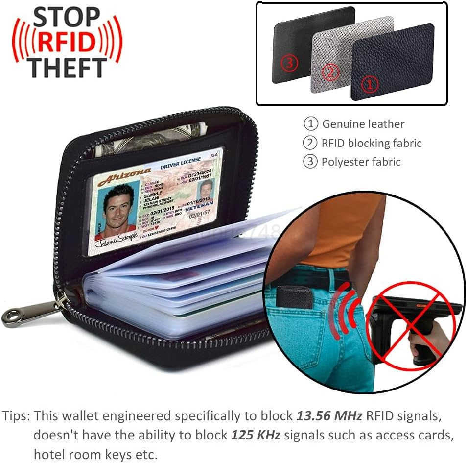 Card Holder for Women Men RFID Small Wallets CARD Case Money Organizers20 SlotsBlackZ250910