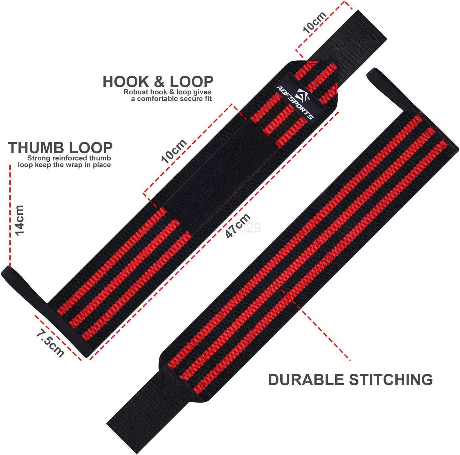 Wrist Wraps for Weightlifting USPA IPL Approved 18 Gym Wrist Support with Thumb Loop Heavy Duty Lifting Wrist Straps for Fitness Workout Powerlifting 