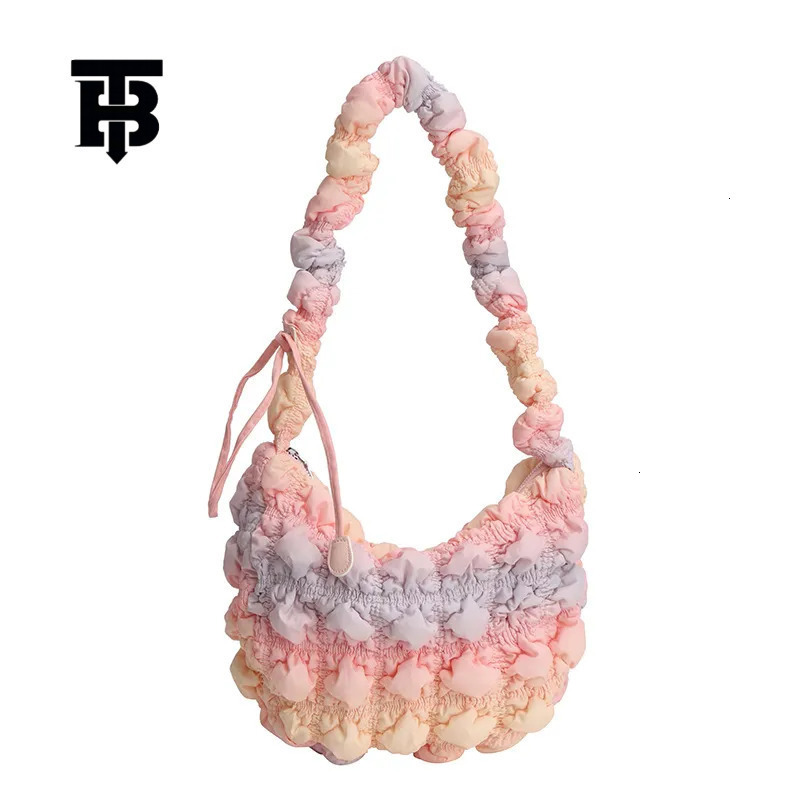 TB BHULAMTE2025 Quilted Soft Cushion Crossbody Bag Women's Luxury Designer Bag Pleated Bubble Cloud Shoulder Bag Large Handbag Bucket Pleated Han