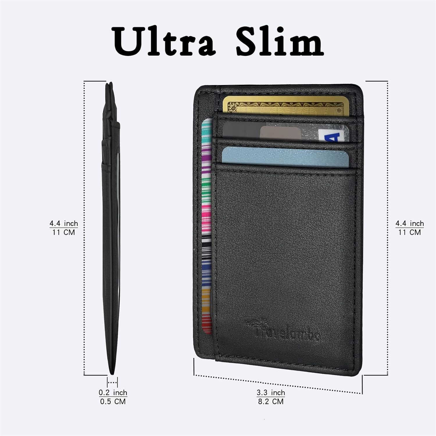 Front Pocket Minimalist Leather Slim Wallet RFID Blocking Medium SizeZ250910