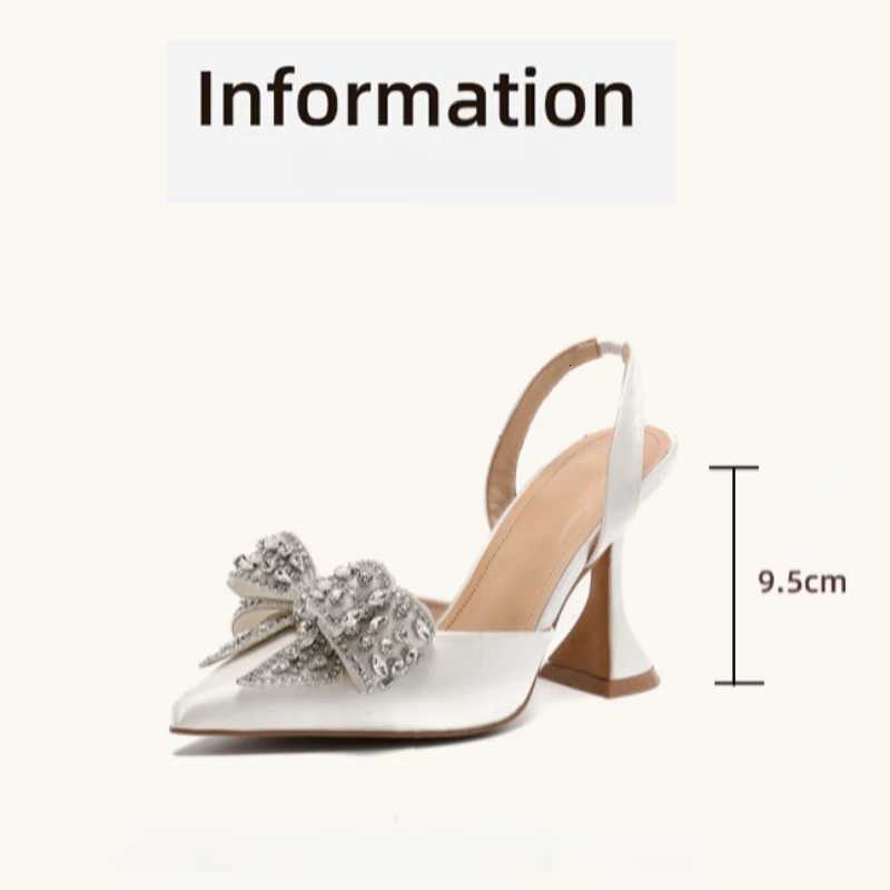 Runway Fashion Glitter Rhinestones Women Pumps Crystal Bowknot Satin Pointed Toe Strange High Heels Wedding Prom Shoes for Women W250910
