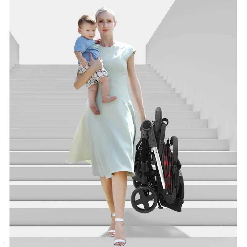 Lightweight Extra Wide Stroller High Landscape Easy Folding Baby Stroller That Can Sit and Lie Down with Fivepoint Safe Belt W250910
