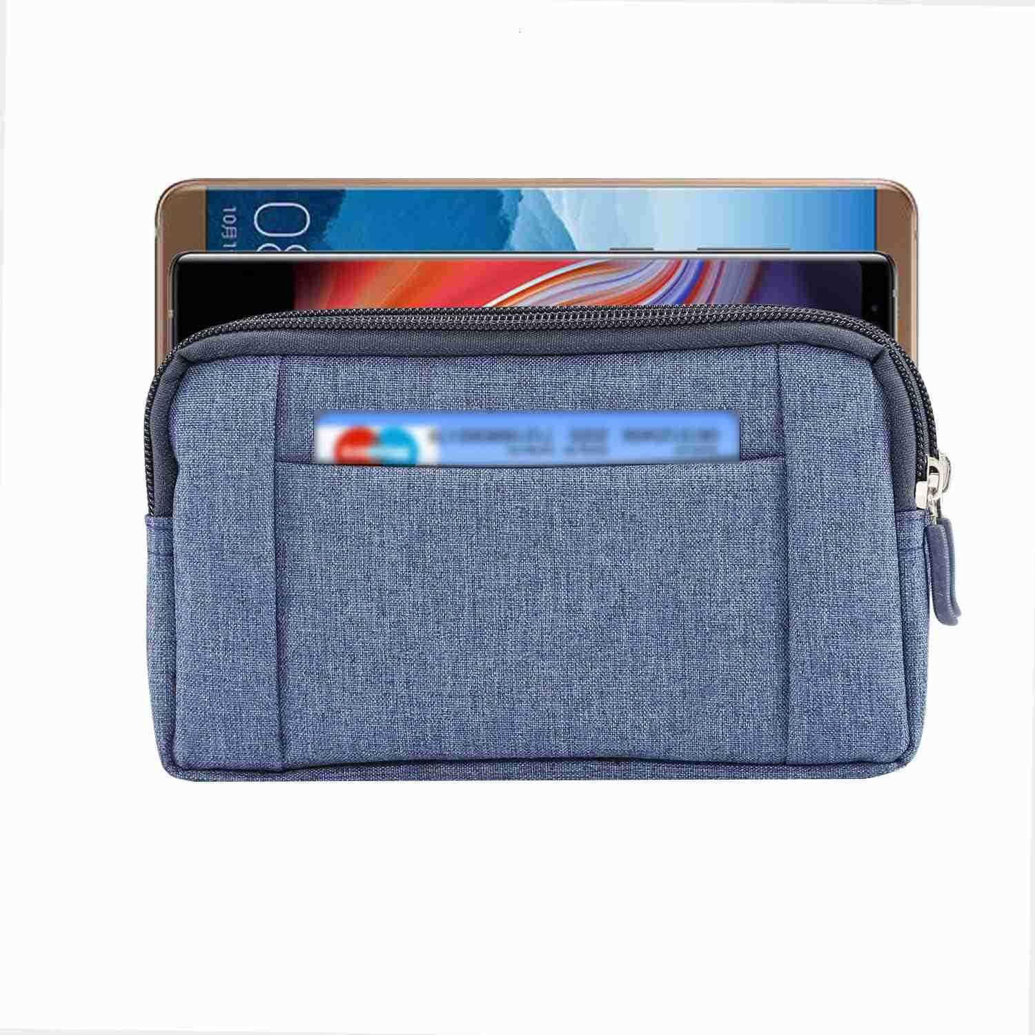 Cell Phone Waist Bag Men Black Waterproof Cell Phone Holder 52Multifunction Smartphone Belt Clip Holster Nylon Small Outdoor Sport Case Slot Travel Wa