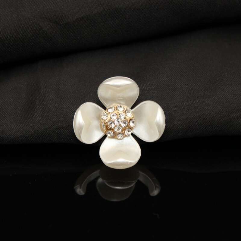 Lanjia- Korean Version Pearl Hair DIY Jewelry Tray Buckle Full Rhinestone Flower Heart Imitation Shell Handmade Round Fan Hairpin Accessories 07Af8