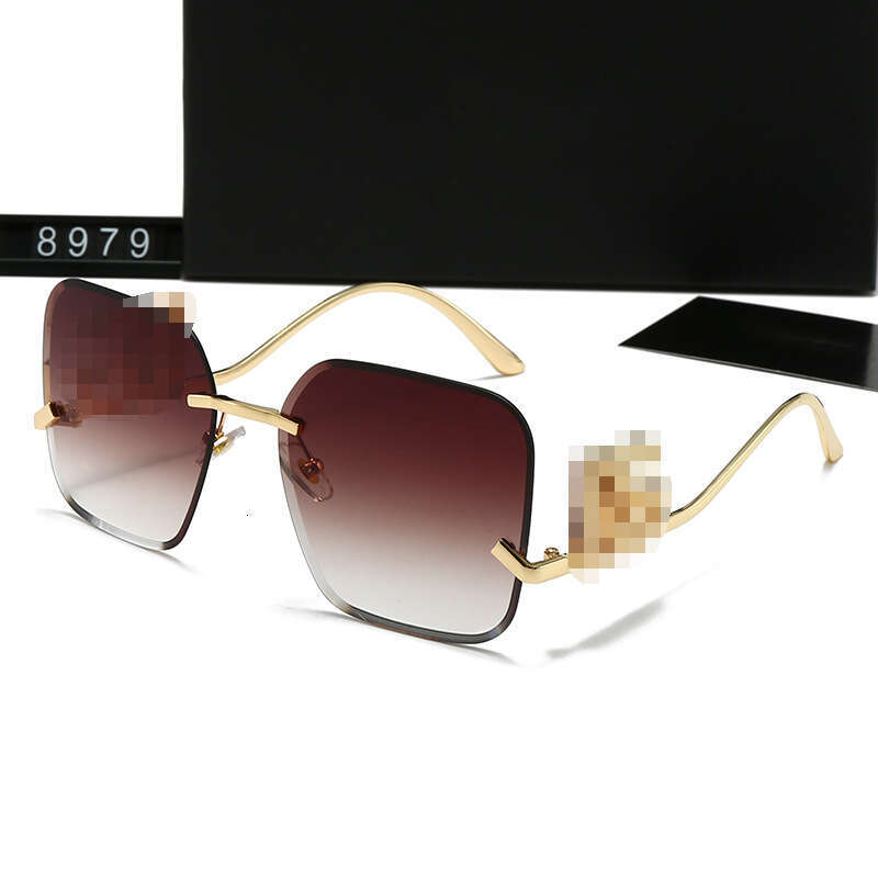 Metal Frameless Edge Sunglasses Letter D Versatile Trendy G Brand Unisex Glasses 8979