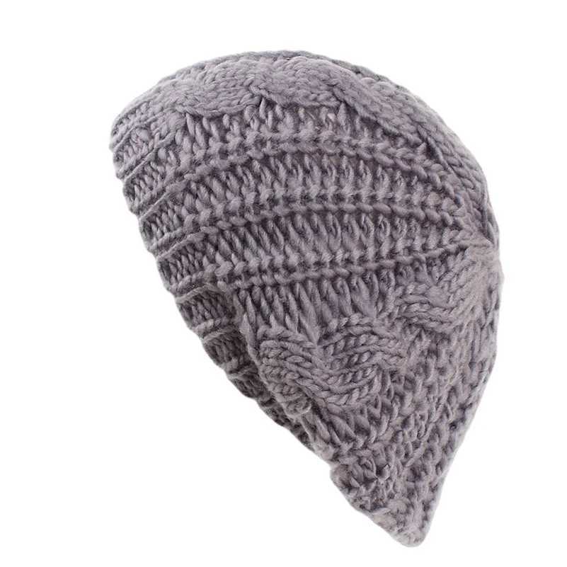 Winter Knitted Beanie Hat For Wen Lady s Twist knitting Beret Winter Solid Sklies Beanies G250910