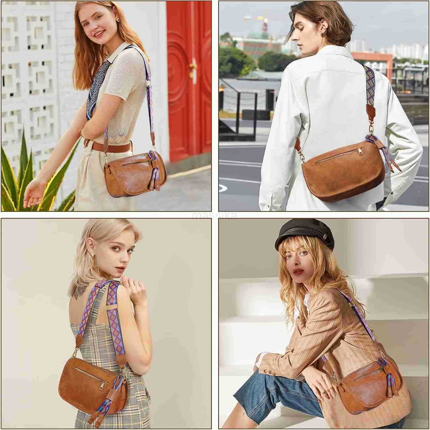 Crossbody Bag for Women Vegan Leather Wallet Purses Satchel Shoulder Bags Small Size Brown M250910