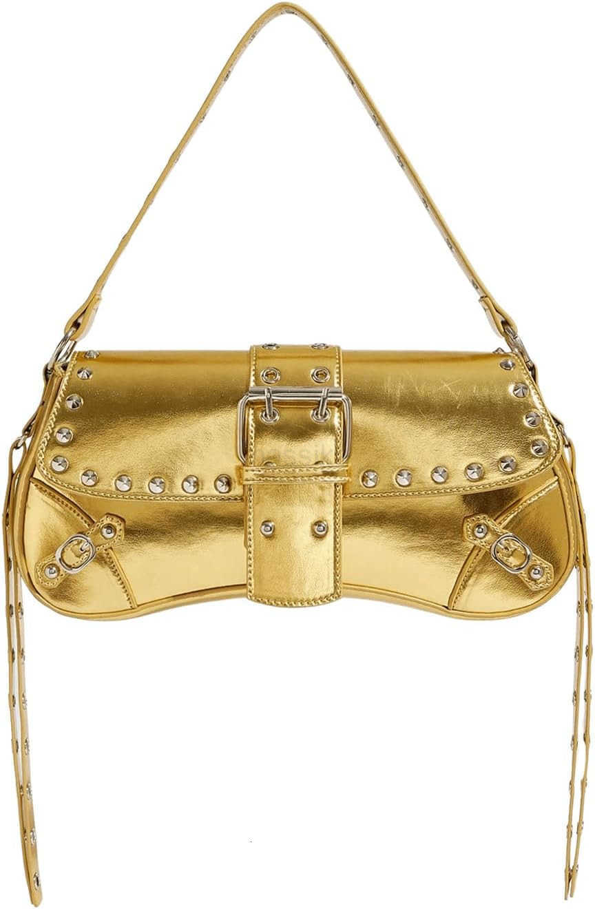 Womens Shoulder Bag Y2K Handbag Goth Trendy Cute Studded Punk Rivet Purse M250910