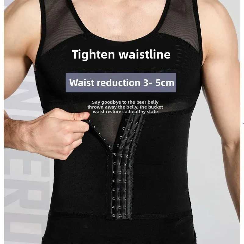 Mens Body Shaper Buckle Adjustable Waistband Shapewear Compression Vest Abdomen Shapewear Mens Shapers Corset Waist Vest W250910
