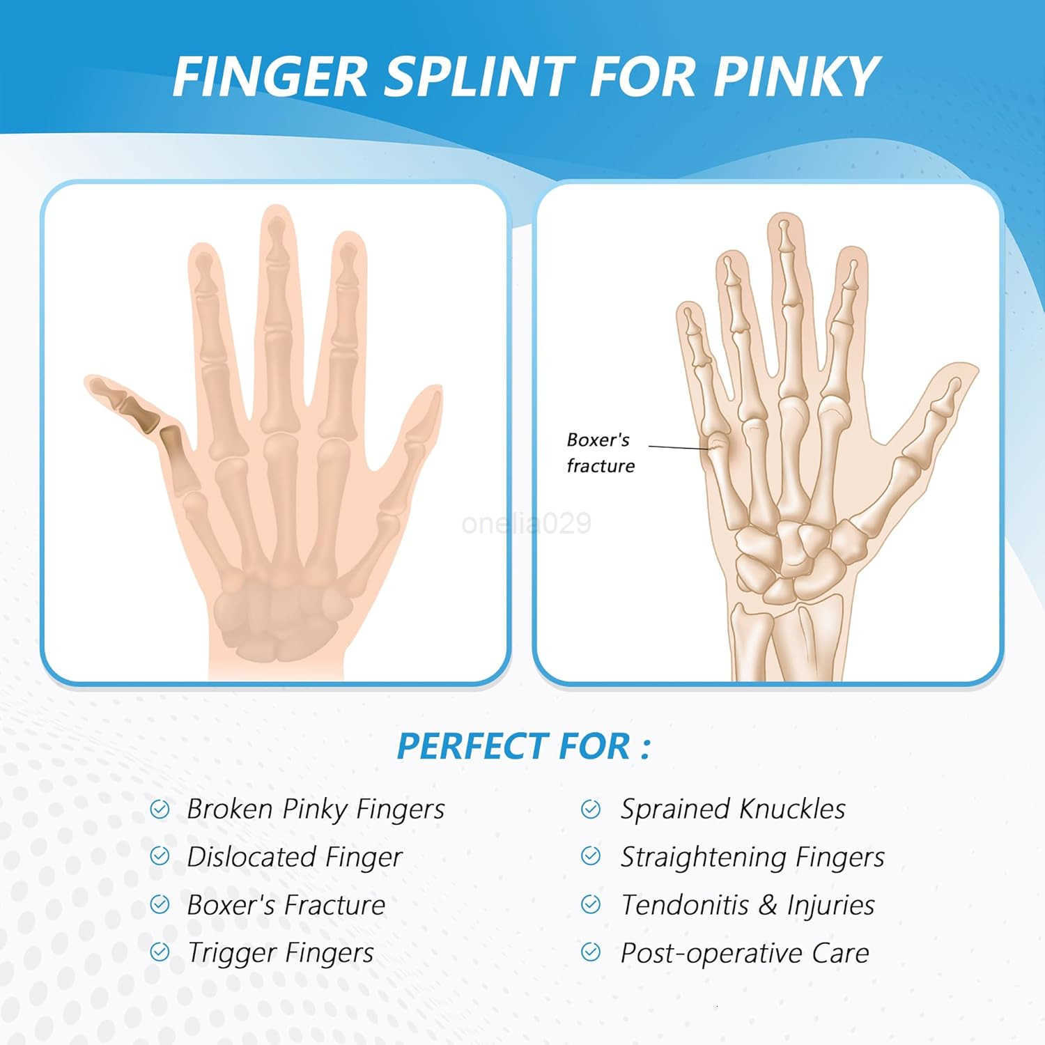 Finger Splint Finger Splint for Pinky Broken Finger Trigger Finger Metacarpal Splint Hand Brace Little Finger Brace for Tendonnitis Pain Relief Fits f