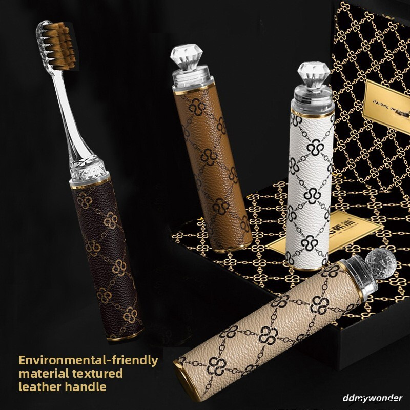 Portable Soft Bristle With Travel Case - Lipstick Style Foldable Toothbrush For Adults