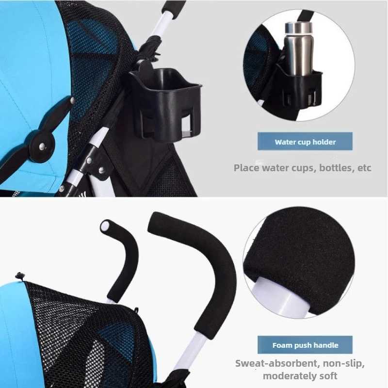 Portable Baby Stroller Foldable Can Sit or Lie Down Shockproof Universal Stroller for All Seasons W250910