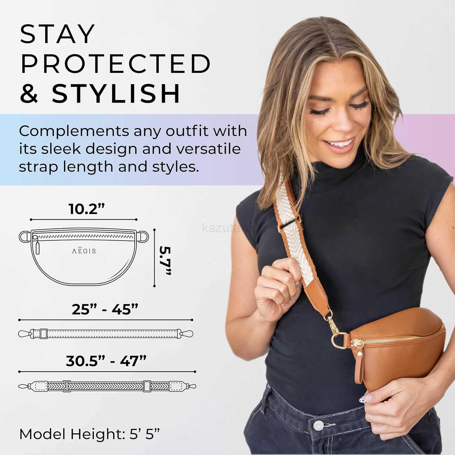 Sling Bag for Women AntiTheft E M F Crossbody Bag Vegan Leather Z250910