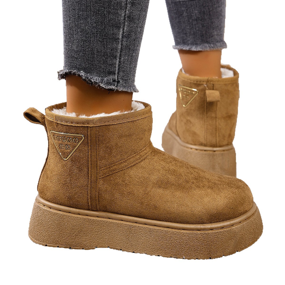 Free shipping Designer Boots Womens winter thick soled anti slip short sleeved cotton boots with added fleece insulation