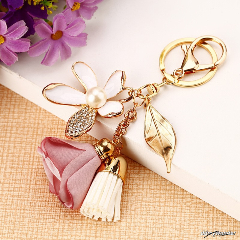 Elegant Floral Design Women's Metal Key Ring With Wholesale Options