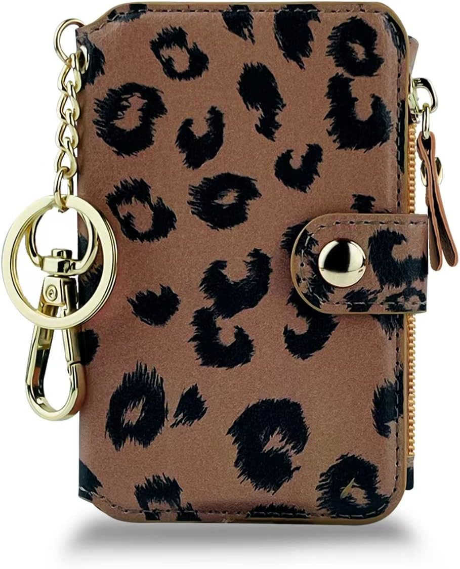 Keychain wallet Rfid Blocking CARD Holder Leather Zipper Card Case for WomenZ250911