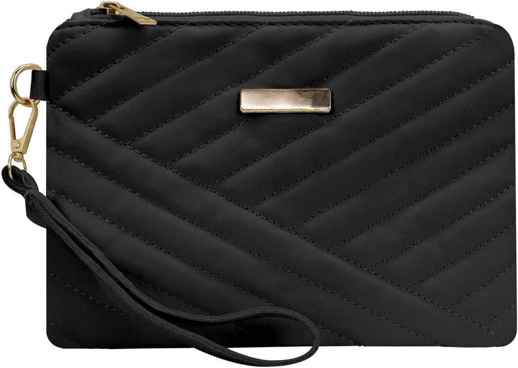 Womens Wristlet Wallets Ladies Leather Slim Phone Purse Large Capacity Zipper Clutch Handbag with Wrist Strap Z250910