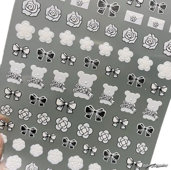 Delicate Bow Art Stickers - 5D Relief, Light Design For Elegant Nail Decoration