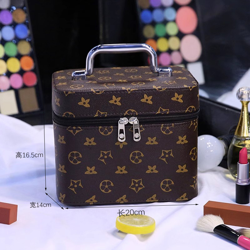 Free shipping designer bag Makeup bag for women portable large capacity new high-end cosmetics storage box with mirror