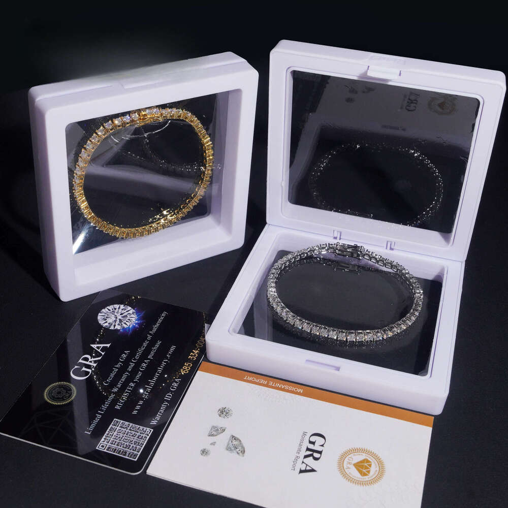 USA Warehouse Local Stock 3mm Solid Sier Hip Hop Iced Out GRA Moissanite Dia Sparkling Tennis Bracelet