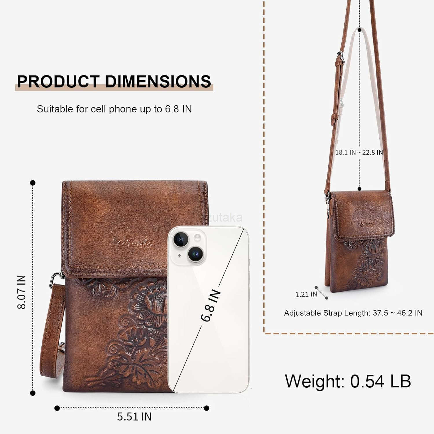 Small Crossbody Bags for Women Trendy Vegan Leather Cell Phone Bag Embossed Flower Design Wallet Purses with Strap Z250910