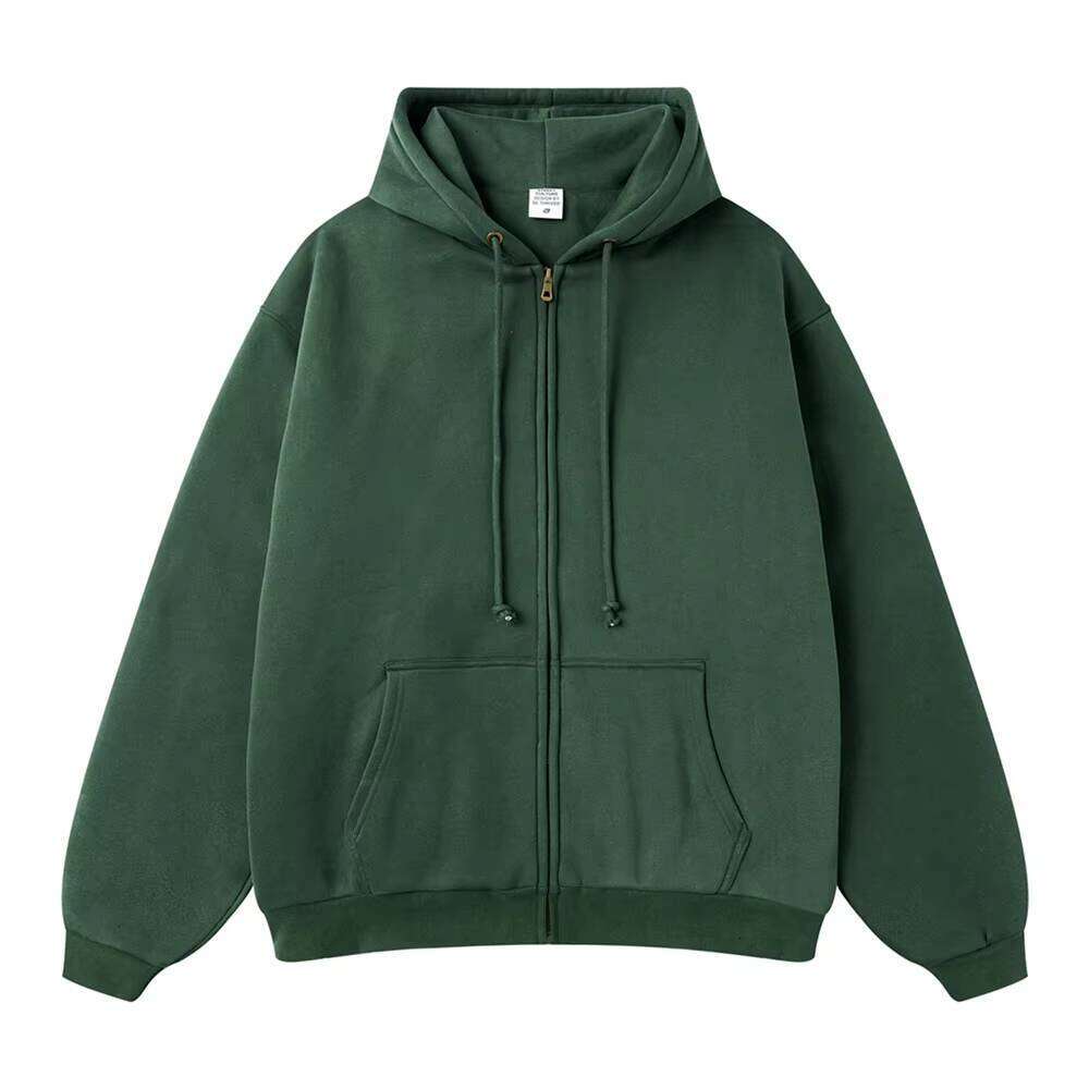 Men's High-Quality Cotton Heavy French Terry Zipper Drop Shoulder Oversized Hoodie