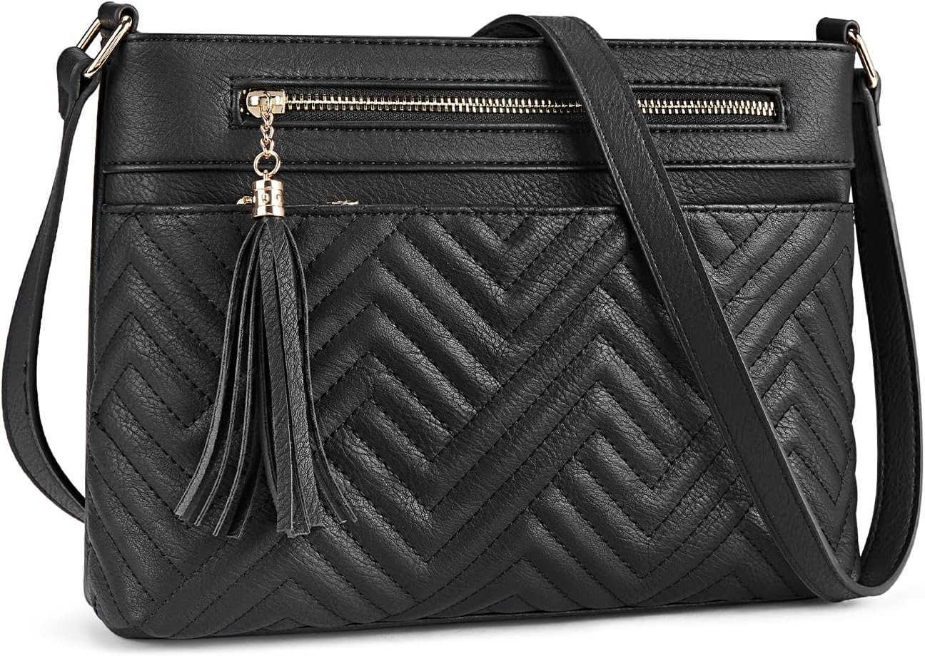 Crossbody Purses for Women Medium Shoulder Bag Quilted Handbags with Zipper Pocket M250910
