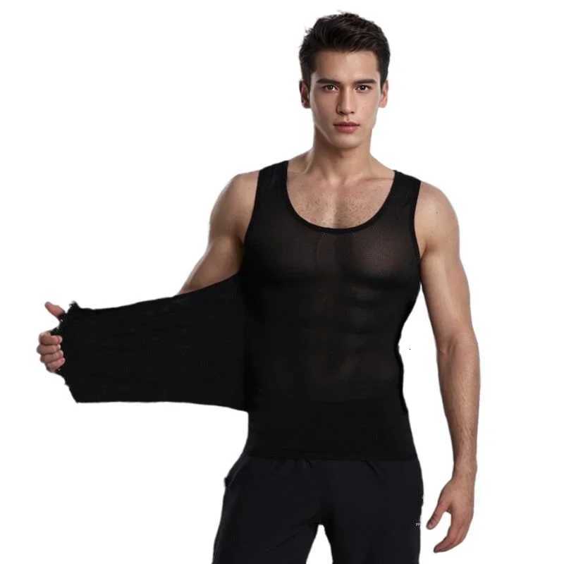 Mens Body Shaper Compression Vest Abdomen Shapewear Tummy Slimming Sheath Gynecomastia Shapers Corset Waist Fajas Tops W250910
