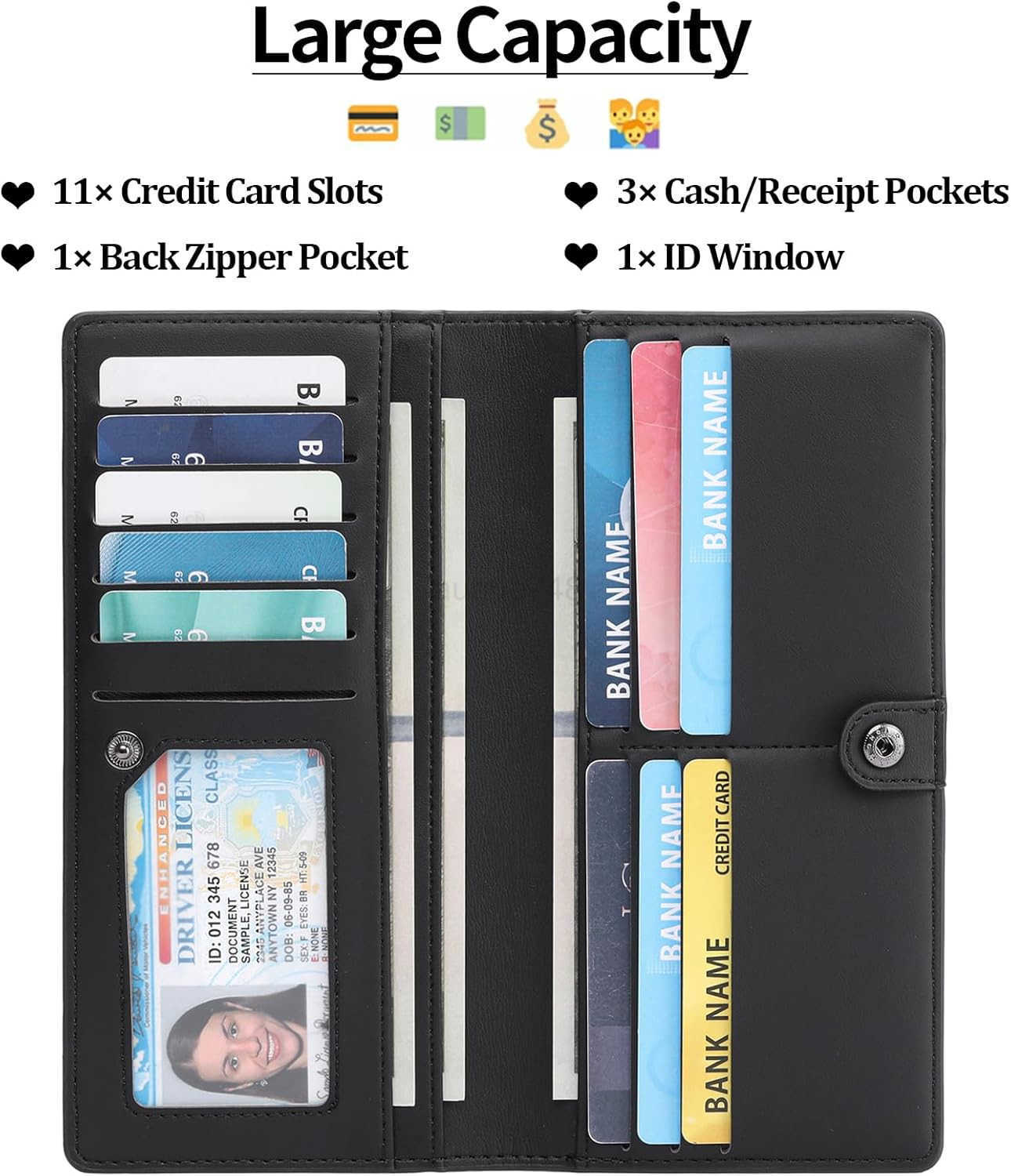 Wallets for Women Ultra Slim Thin PU Leather RFID Blocking CARD Holder Bifold Long Ladies Wallet Billfold ClutchZ250910