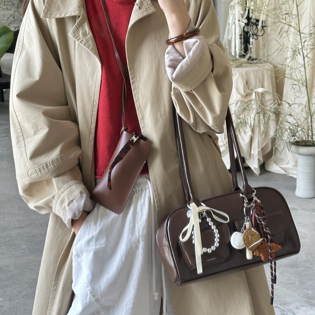Autumn Winter New Bowling Bag Xu Free Shipping Yunzhen Dunzhen Sister Designer Bag Same Style Large Luxury Bag Capacity Shoulder Underarm Handbag