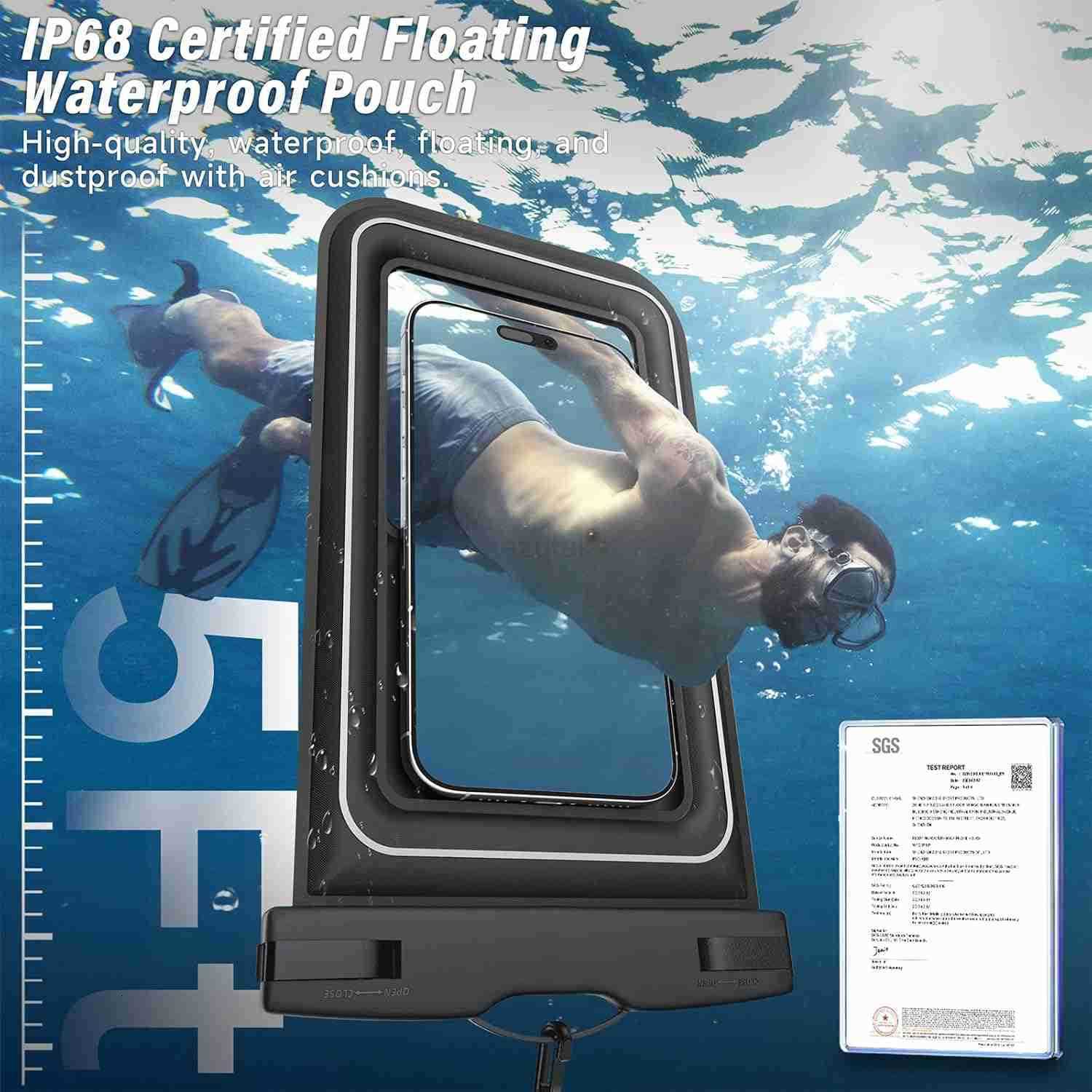 Waterproof Phone Pouch 2 Pack IP68 Floating Waterproof Phone Case Dry Bag Beach Cruise Essentials 2025 with Adjustable Lanyard for iPhone 16 Pro Max 1
