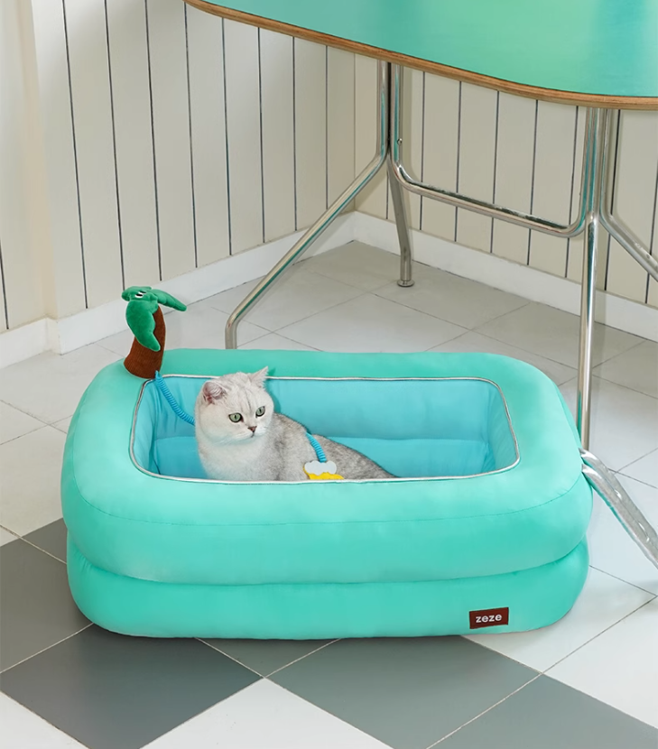 Summer Friendly Swimmable Pet Mattress: Easy-Wash Dog/Cat Cozy Bed