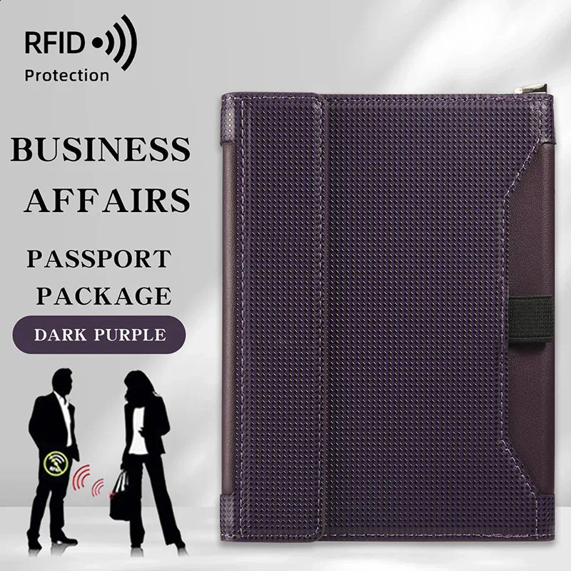 Travel Essentials RFID Blocking Passport Holder Multifunctional Large Capacity Passport Cover Gifts Business Travel Card Case250906