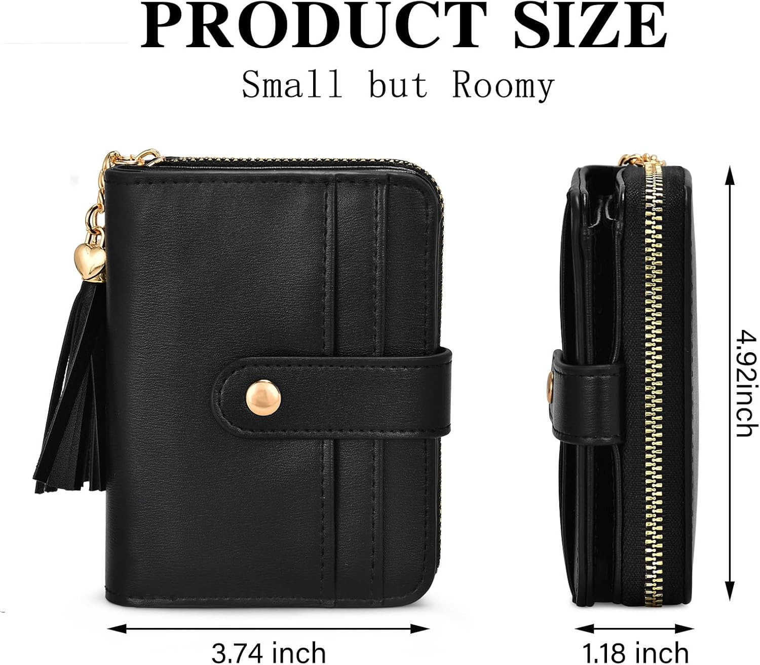 Wallet Women Small RFID Blocking Bifold CARD Wallets with ID Window and Tassel Zipper Coin Pocket Ladies WalletZ250910
