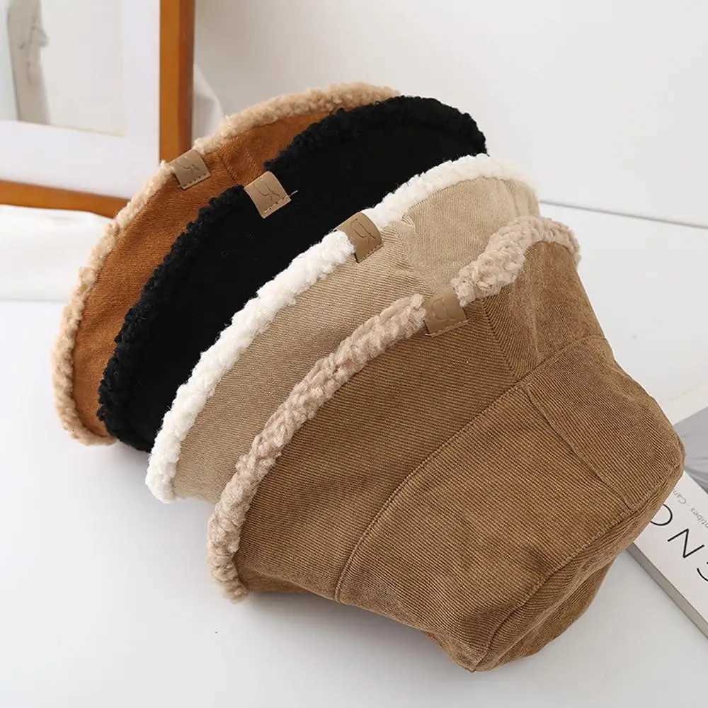 Tren Lambswool Winter Bucket Hat Thickened Soft Fisherman C Warm Corduroy Beanies C for Casual Trips Sports SkiingXJ250910