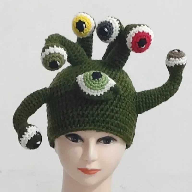 2024 Handknitted Octopus Eye Hats FallWinter Halloween Tentacle Hats Mens and Womens Monster HatsXJ250910