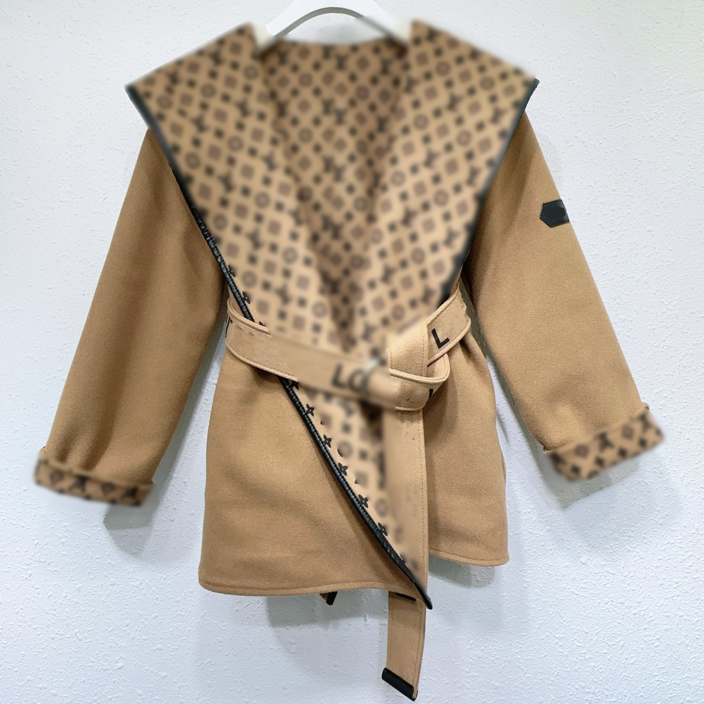 2025ss latest fashion design double-sided cashmere coat for women hooded temperament wool coat high luxury hooded extended double-sided wool coat strap