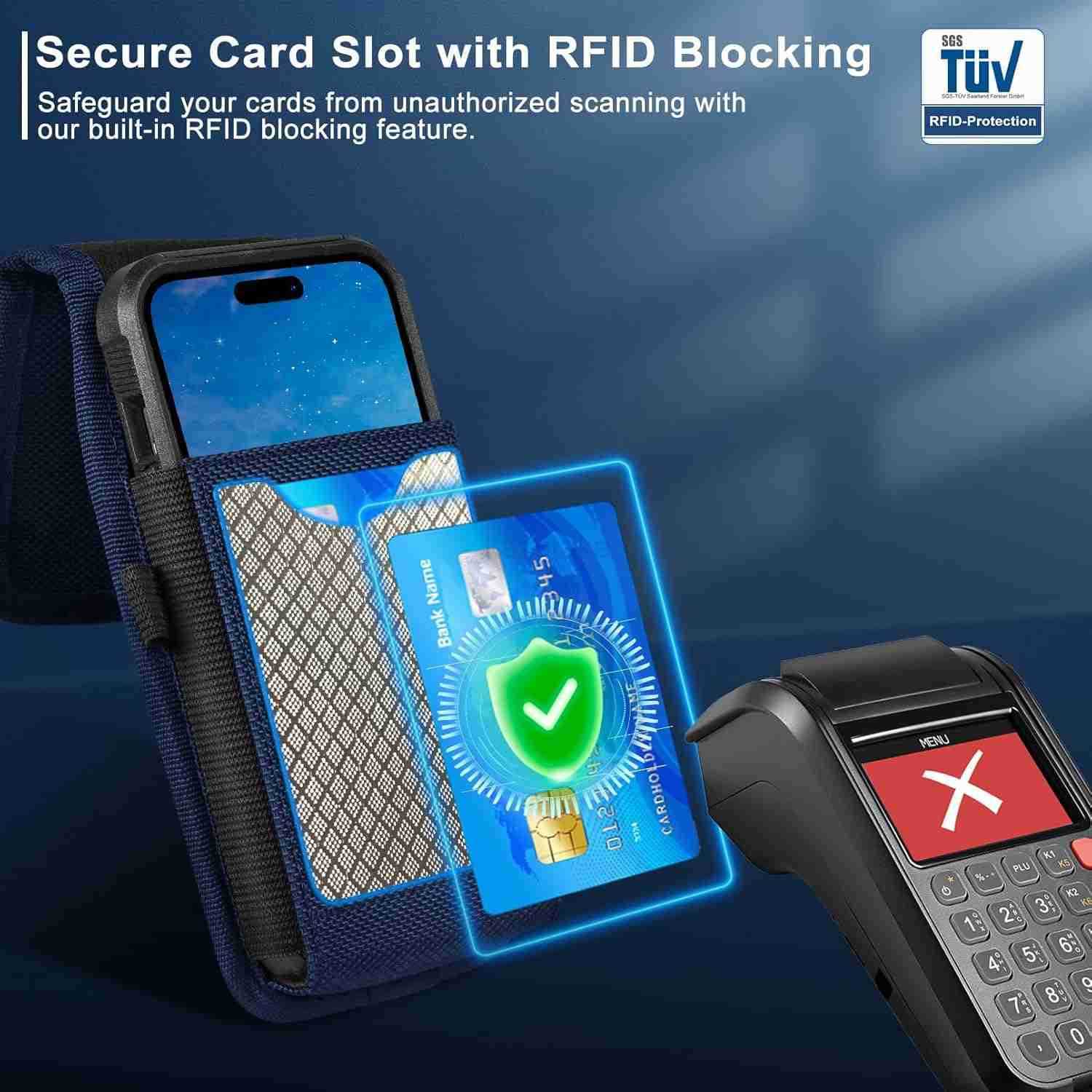 Cell Phone Holster Compatible with S25S24S23S22S21S20 Ultra Pixel 87 Pro Belt Clip and Card Holder Black XXL Z250910