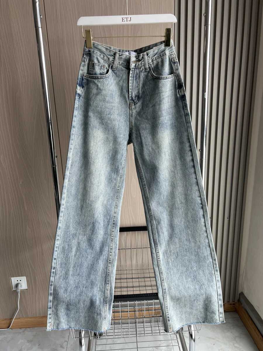 ETJ Wideleg highwaisted jeans womens classic everything with five pockets washed soft comfortable ultralong jeans6045022 Z250910