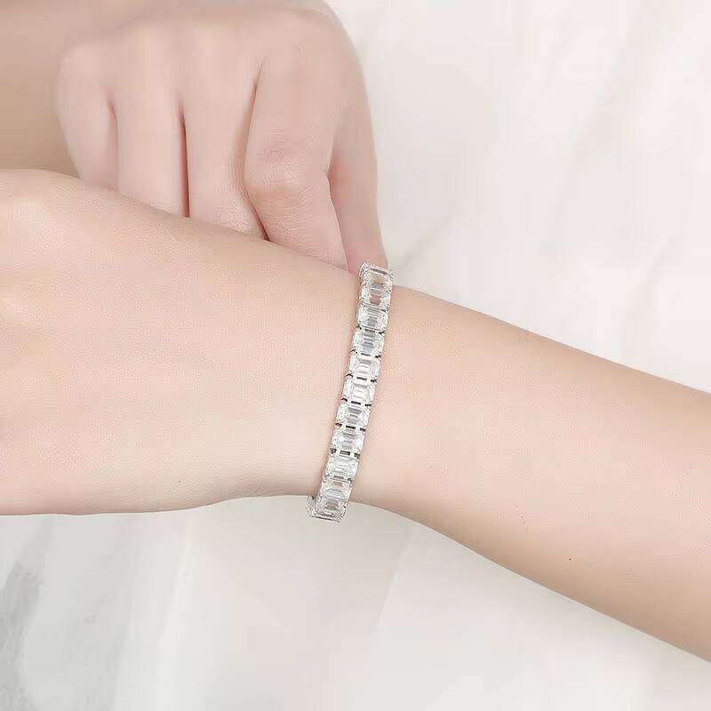 QYT Jewelry Square Moissanite High-end S Sterling Sier Fine Bracelet