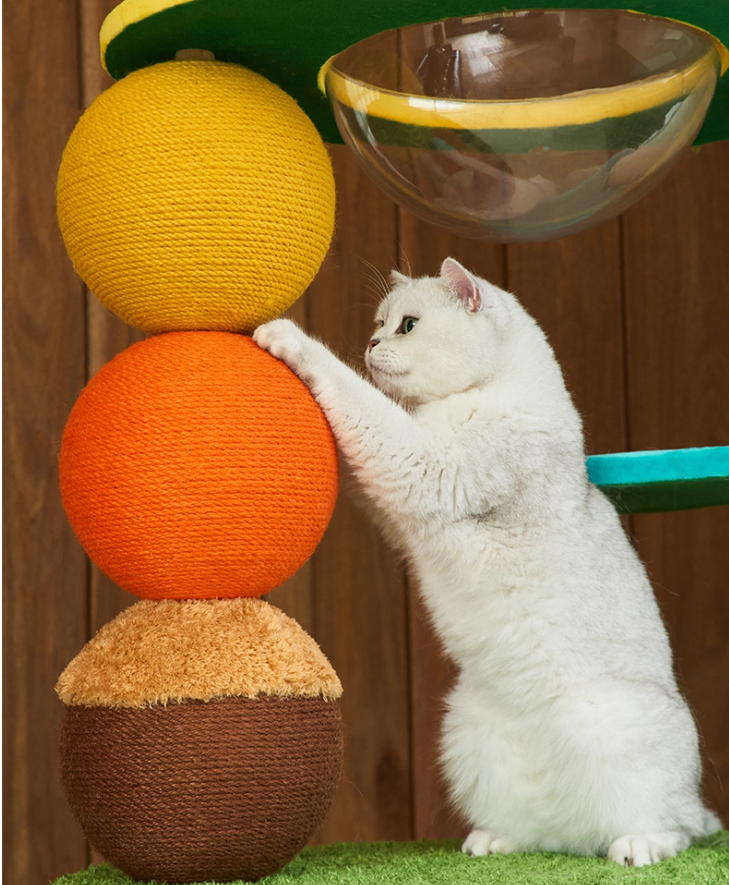 Cat-Friendly Play Structure - Mushroom Design W/Scratch Surface for Cats