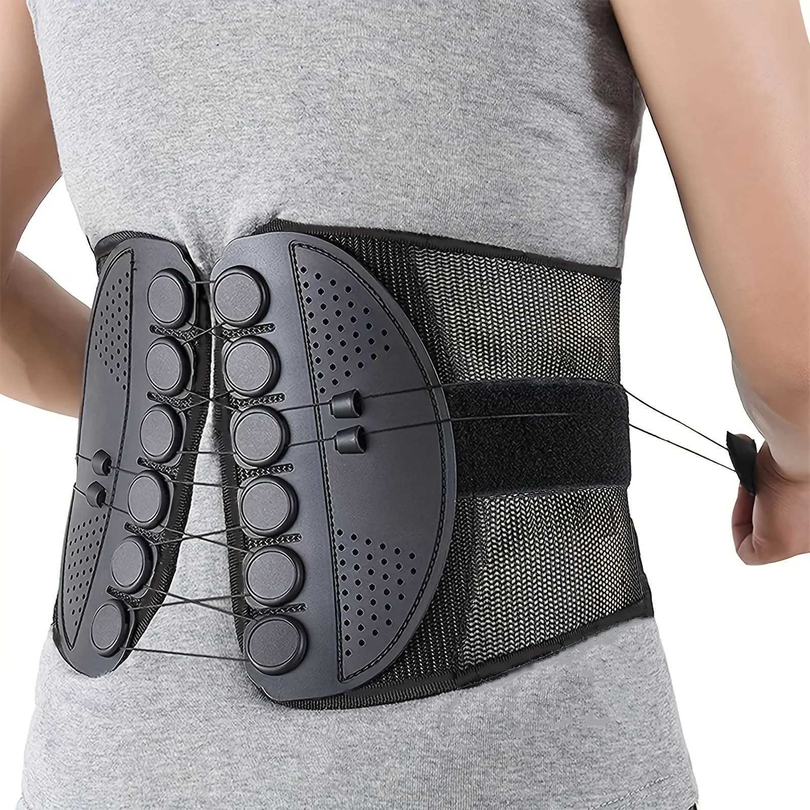 1pc Adjustable Sports Waist Support Belt with Breathable Mesh Double Drawstring for Outdoor Hiking Camping Fitness W250910
