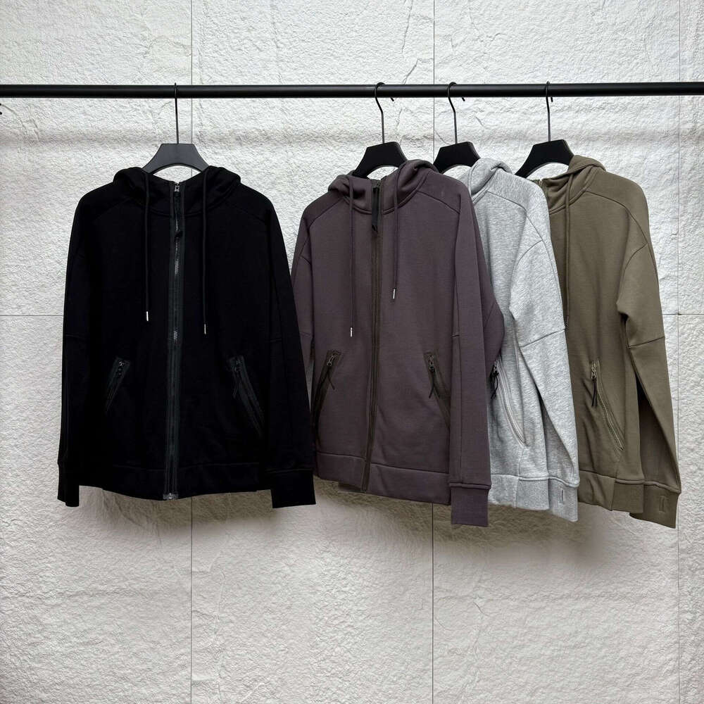 Men's Solid Color Cardigan Jacket Hooded Korean Style Youth Thickened Casual Sweatshirt B3