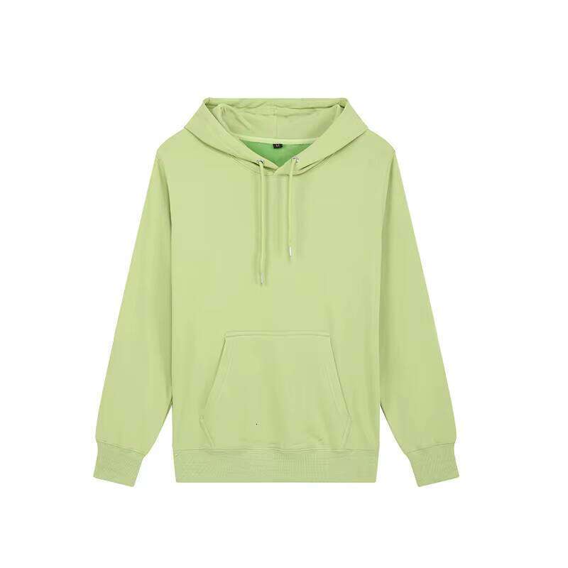 Fashion Plain Pullover with Logo Print Embroidery Men's Hoodie