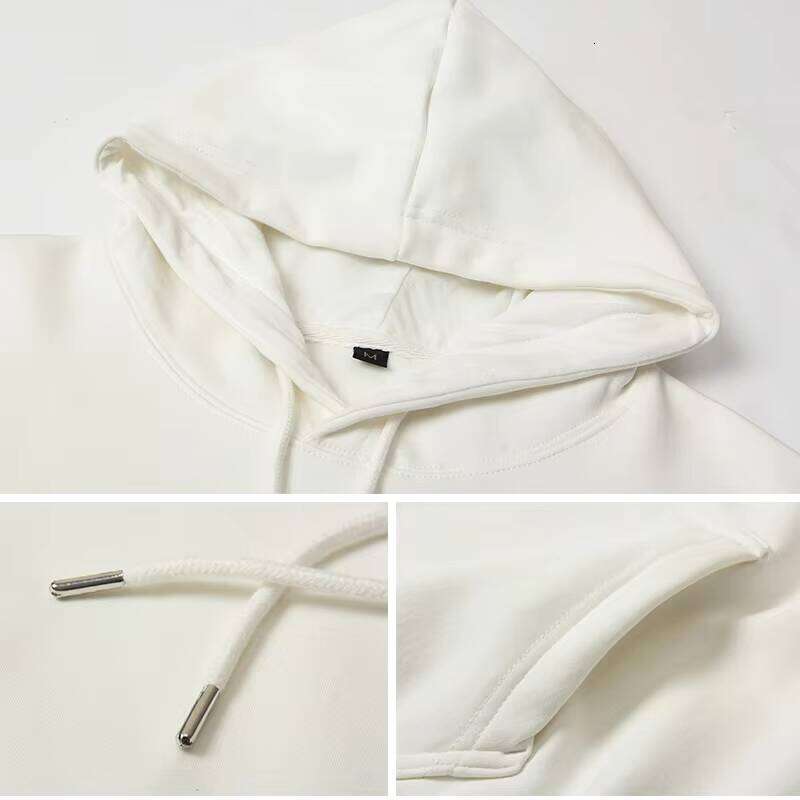 Fashion Plain Pullover with Logo Print Embroidery Men's Hoodie