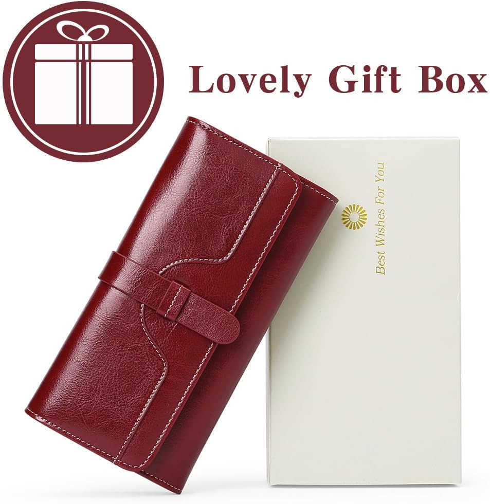 Wallets for Women Leather with RFID Blocking Trifold CARD Holder with ID Window WalletZ250910
