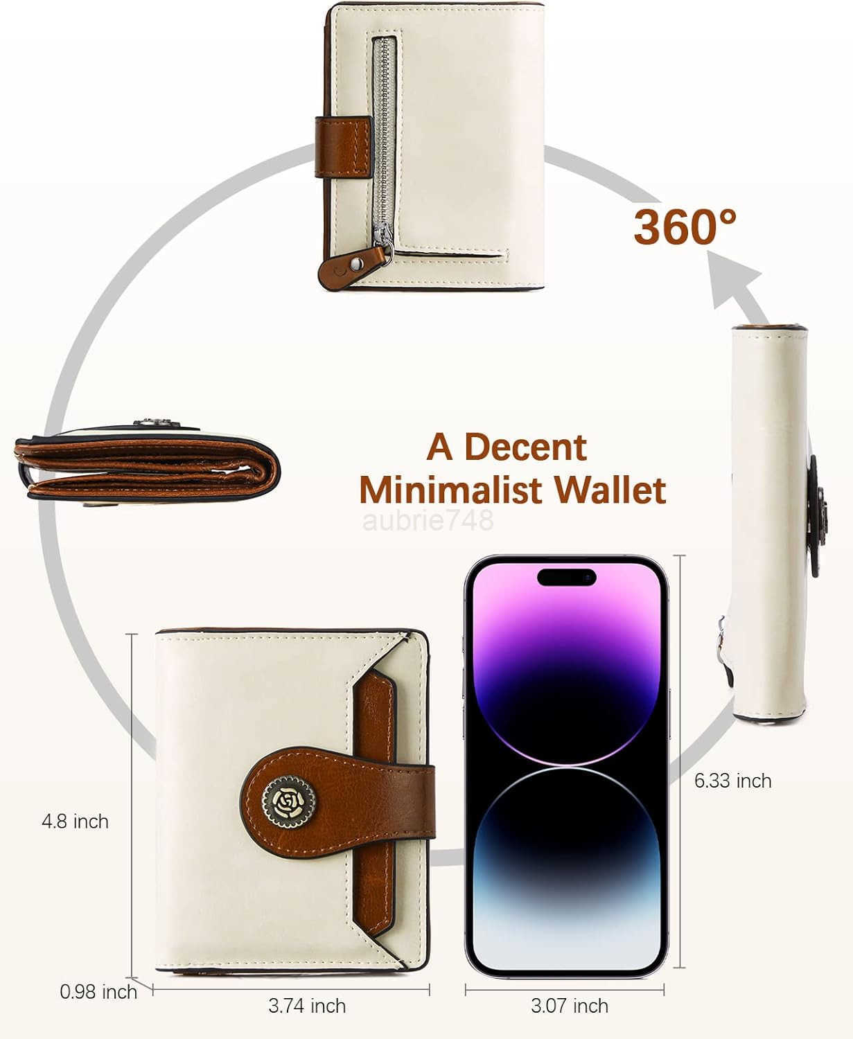 Leather Wallets for Women RFID Blocking Zipper Pocket Small Bifold Wallet Card CaseZ250910